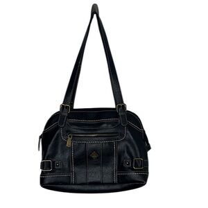 B.O.C Black Leather Double Handles Large Bag BLEMISH